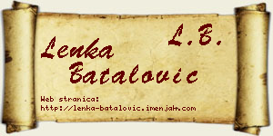 Lenka Batalović vizit kartica